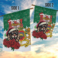 Morocco Christmas Garden Flag Santa Lion With Rose Xmas Vibe - Wonder Print Shop