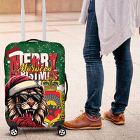 Morocco Christmas Luggage Cover Santa Lion With Rose Xmas Vibe - Wonder Print Shop