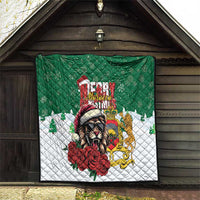 Morocco Christmas Quilt Santa Lion With Rose Xmas Vibe - Wonder Print Shop