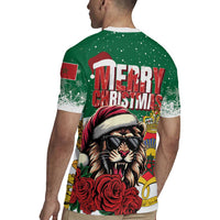 Morocco Christmas Rugby Jersey Santa Lion With Rose Xmas Vibe - Wonder Print Shop