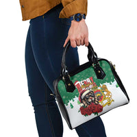 Morocco Christmas Shoulder Handbag Santa Lion With Rose Xmas Vibe