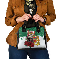 Morocco Christmas Shoulder Handbag Santa Lion With Rose Xmas Vibe