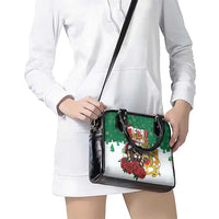 Morocco Christmas Shoulder Handbag Santa Lion With Rose Xmas Vibe