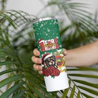 Morocco Christmas Skinny Tumbler Santa Lion With Rose Xmas Vibe - Wonder Print Shop