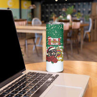 Morocco Christmas Skinny Tumbler Santa Lion With Rose Xmas Vibe - Wonder Print Shop