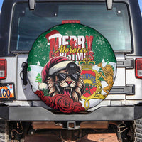 Morocco Christmas Spare Tire Cover Santa Lion With Rose Xmas Vibe - Wonder Print Shop