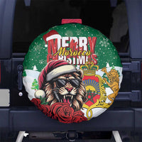 Morocco Christmas Spare Tire Cover Santa Lion With Rose Xmas Vibe - Wonder Print Shop