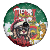 Morocco Christmas Spare Tire Cover Santa Lion With Rose Xmas Vibe - Wonder Print Shop