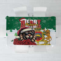 Morocco Christmas Tablecloth Santa Lion With Rose Xmas Vibe - Wonder Print Shop