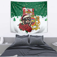 Morocco Christmas Tapestry Santa Lion With Rose Xmas Vibe - Wonder Print Shop