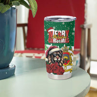 Morocco Christmas Tumbler Cup Santa Lion With Rose Xmas Vibe - Wonder Print Shop
