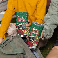 Morocco Christmas Tumbler Cup Santa Lion With Rose Xmas Vibe - Wonder Print Shop