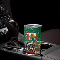 Morocco Christmas Tumbler Cup Santa Lion With Rose Xmas Vibe - Wonder Print Shop