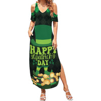 Ireland St Patrick's Day Family Matching Summer Maxi Dress and Hawaiian Shirt Irish Shamrocks Leprechaun - Wonder Print Shop