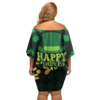 Ireland St Patrick's Day Off Shoulder Short Dress Irish Shamrocks Leprechaun - Wonder Print Shop