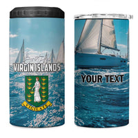 Personalised British Virgin Islands 4 in 1 Can Cooler Tumbler Vigilate Golden Lamps