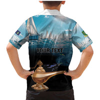 Personalised British Virgin Islands Family Matching Mermaid Dress and Hawaiian Shirt Vigilate Golden Lamps - Wonder Print Shop