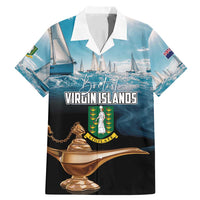 Personalised British Virgin Islands Family Matching Mermaid Dress and Hawaiian Shirt Vigilate Golden Lamps - Wonder Print Shop