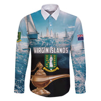 Personalised British Virgin Islands Family Matching Mermaid Dress and Hawaiian Shirt Vigilate Golden Lamps - Wonder Print Shop