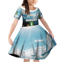 Personalised British Virgin Islands Family Matching Off Shoulder Short Dress and Hawaiian Shirt Vigilate Golden Lamps - Wonder Print Shop