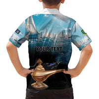 Personalised British Virgin Islands Family Matching Puletasi and Hawaiian Shirt Vigilate Golden Lamps