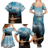 Personalised British Virgin Islands Family Matching Summer Maxi Dress and Hawaiian Shirt Vigilate Golden Lamps - Wonder Print Shop