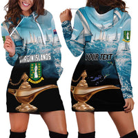 Personalised British Virgin Islands Hoodie Dress Vigilate Golden Lamps - Wonder Print Shop