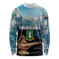 Personalised British Virgin Islands Long Sleeve Shirt Vigilate Golden Lamps - Wonder Print Shop