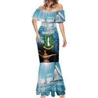 Personalised British Virgin Islands Mermaid Dress Vigilate Golden Lamps - Wonder Print Shop