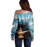 Personalised British Virgin Islands Off Shoulder Sweater Vigilate Golden Lamps - Wonder Print Shop