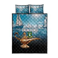 British Virgin Islands Quilt Bed Set Vigilate Golden Lamps - Wonder Print Shop