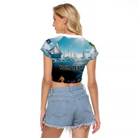 Personalised British Virgin Islands Raglan Cropped T Shirt Vigilate Golden Lamps - Wonder Print Shop