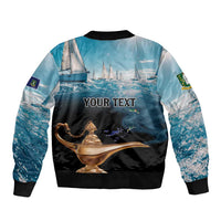 Personalised British Virgin Islands Sleeve Zip Bomber Jacket Vigilate Golden Lamps - Wonder Print Shop