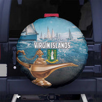 British Virgin Islands Spare Tire Cover Vigilate Golden Lamps - Wonder Print Shop