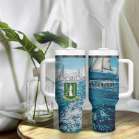 Personalised British Virgin Islands Tumbler With Handle Vigilate Golden Lamps - Wonder Print Shop