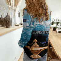 Personalised British Virgin Islands Women Casual Shirt Vigilate Golden Lamps - Wonder Print Shop