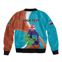 Personalised Montserrat Bomber Jacket Gold Harp And Black Cross