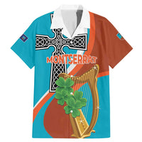 Personalised Montserrat Family Matching Mermaid Dress and Hawaiian Shirt Gold Harp And Black Cross - Wonder Print Shop