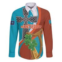 Personalised Montserrat Family Matching Off Shoulder Short Dress and Hawaiian Shirt Gold Harp And Black Cross - Wonder Print Shop