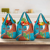 Montserrat Grocery Bag Gold Harp And Black Cross