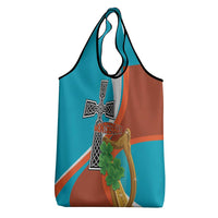 Montserrat Grocery Bag Gold Harp And Black Cross