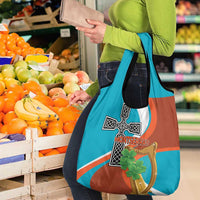 Montserrat Grocery Bag Gold Harp And Black Cross