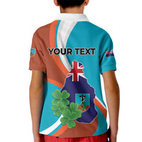 Personalised Montserrat Kid Polo Shirt Gold Harp And Black Cross - Wonder Print Shop