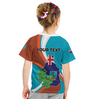 Personalised Montserrat Kid T Shirt Gold Harp And Black Cross - Wonder Print Shop