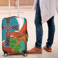 Montserrat Luggage Cover Gold Harp And Black Cross - Wonder Print Shop