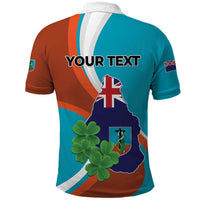 Personalised Montserrat Polo Shirt Gold Harp And Black Cross - Wonder Print Shop