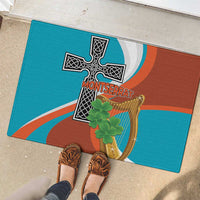 Montserrat Rubber Doormat Gold Harp And Black Cross - Wonder Print Shop