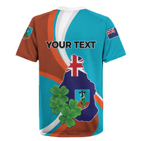 Personalised Montserrat Rugby Jersey Gold Harp And Black Cross - Wonder Print Shop