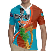 Personalised Montserrat Rugby Jersey Gold Harp And Black Cross - Wonder Print Shop