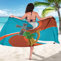 Montserrat Sarong Gold Harp And Black Cross - Wonder Print Shop
